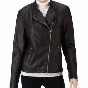 Black leather Calvin Klein jacket